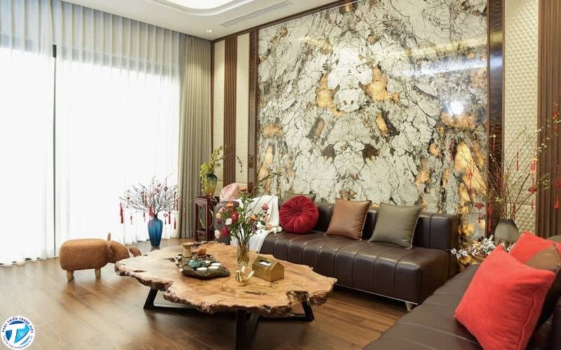 Phong cách trang trí tối giản, thanh lịch mang lại cảm giác sang trọng phù hợp cho phòng khách căn hộ, chung cư